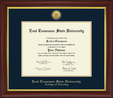 East Tennessee State University diploma frame - Gold Engraved Medallion Diploma Frame in Redding