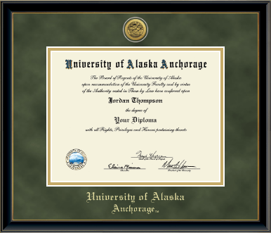 University of Alaska Anchorage diploma frame - Gold Engraved Medallion Diploma Frame in Onexa Gold