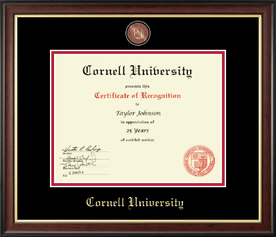 Cornell University certificate frame - Masterpiece Medallion Certificate Frame in Studio Gold