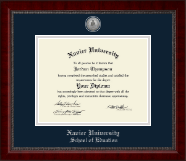 Xavier University diploma frame - Silver Engraved Medallion Diploma Frame in Sutton