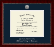 Xavier University diploma frame - Silver Engraved Medallion Diploma Frame in Sutton