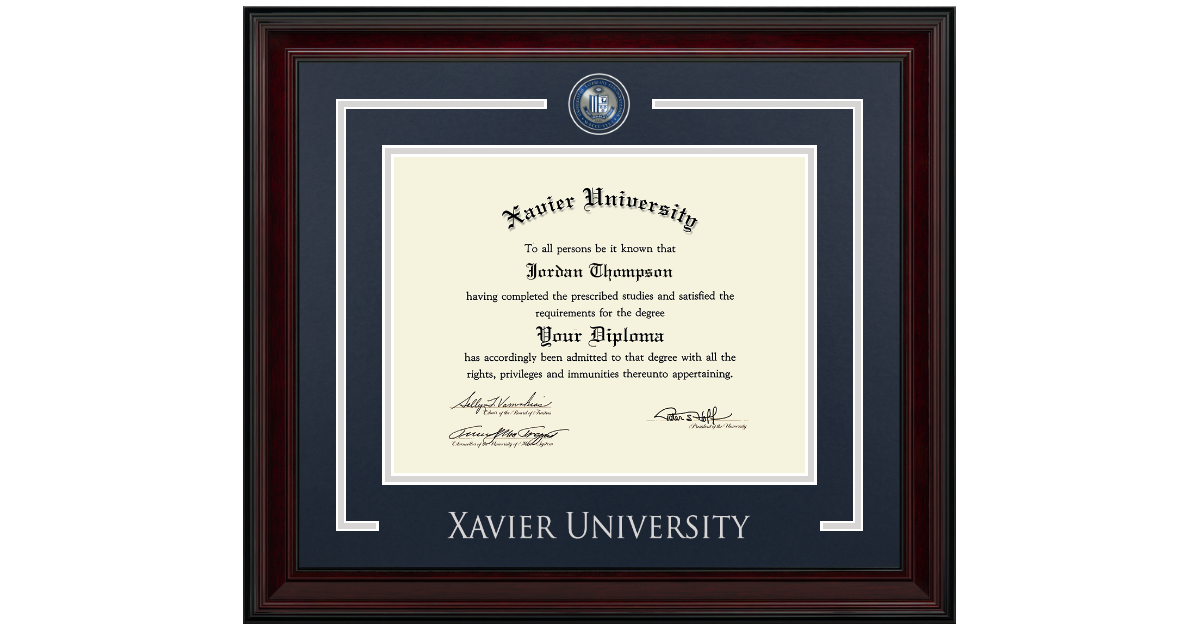 Showcase Edition Diploma Frame in Encore Xavier University - Item