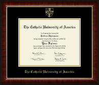 The Catholic University of America Gold Embossed Diploma Frame in Murano