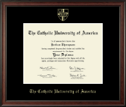 The Catholic University of America Gold Embossed Diploma Frame in Studio