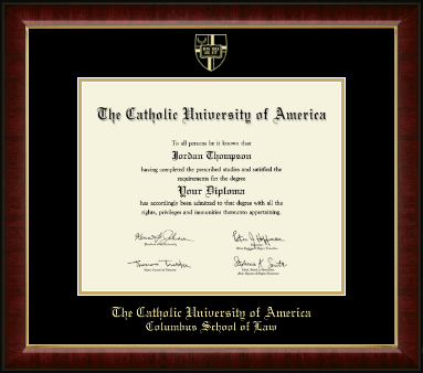 The Catholic University of America diploma frame - Gold Embossed Diploma Frame in Murano