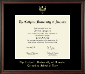The Catholic University of America diploma frame - Gold Embossed Diploma Frame in Studio