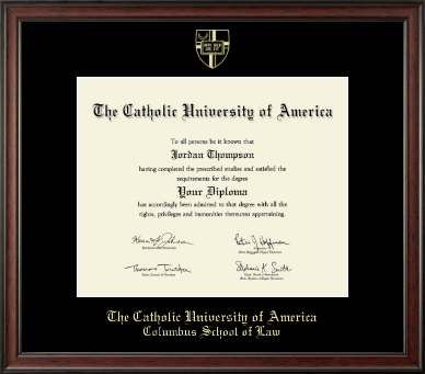 The Catholic University of America diploma frame - Gold Embossed Diploma Frame in Studio