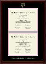 The Catholic University of America Double Diploma Frame in Gallery