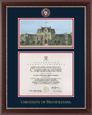 University of Pennsylvania diploma frame - Campus Scene Masterpiece Diploma Frame in Chateau