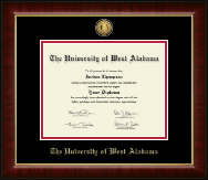 University of West Alabama Gold Engraved Medallion Diploma Frame in Murano