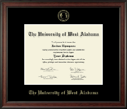 University of West Alabama Gold Embossed Diploma Frame in Studio