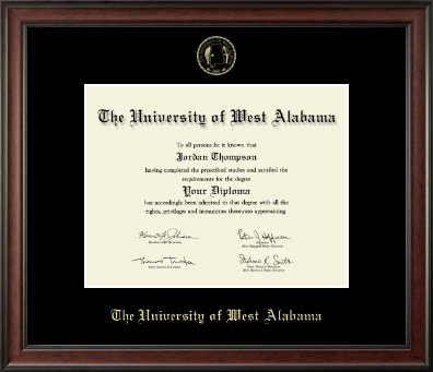 University of West Alabama diploma frame - Gold Embossed Diploma Frame in Studio