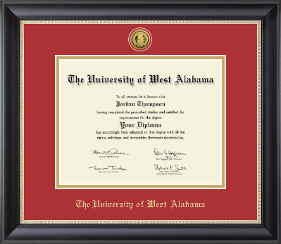 University of West Alabama diploma frame - Gold Engraved Medallion Diploma Frame in Noir