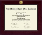 University of West Alabama Century Gold Engraved Diploma Frame in Cordova