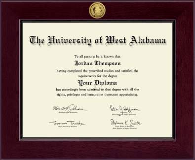 University of West Alabama diploma frame - Century Gold Engraved Diploma Frame in Cordova