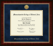 Massachusetts College of Liberal Arts diploma frame - Gold Engraved Medallion Diploma Frame in Murano