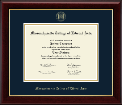 Massachusetts College of Liberal Arts diploma frame - Gold Embossed Diploma Frame in Gallery
