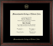 Massachusetts College of Liberal Arts Gold Embossed Diploma Frame in Studio