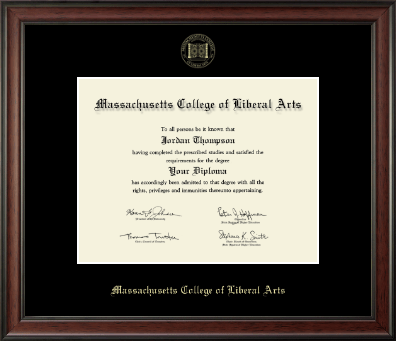 Massachusetts College of Liberal Arts diploma frame - Gold Embossed Diploma Frame in Studio