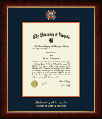 University of Virginia diploma frame - Masterpiece Medallion Diploma Frame in Murano