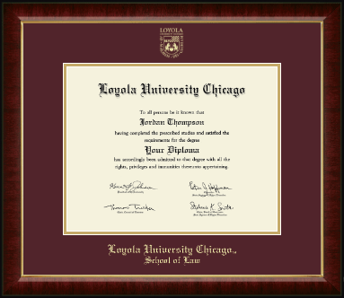 Loyola University Chicago diploma frame - Gold Embossed Diploma Frame in Murano