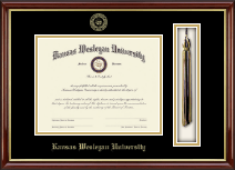 Kansas Wesleyan University diploma frame - Tassel & Cord Diploma Frame in Southport Gold