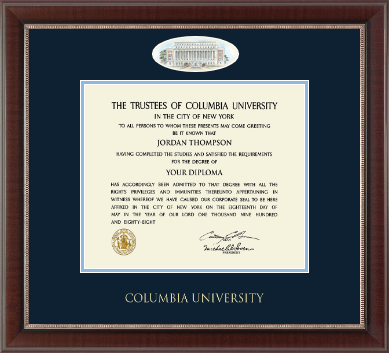 Columbia University diploma frame - Campus Cameo Diploma Frame in Chateau