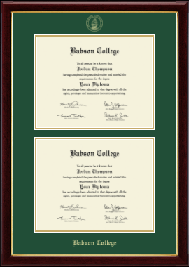 Babson College diploma frame - Double Diploma Frame in Gallery