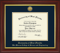 University of West Florida diploma frame - Gold Engraved Medallion Diploma Frame in Redding