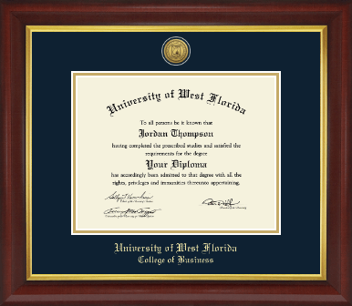 University of West Florida diploma frame - Gold Engraved Medallion Diploma Frame in Redding