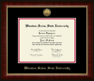 Winston-Salem State University Gold Engraved Medallion Diploma Frame in Murano