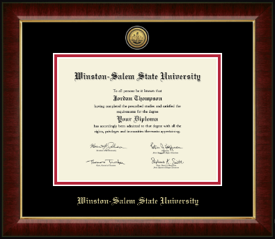 Winston-Salem State University diploma frame - Gold Engraved Medallion Diploma Frame in Murano