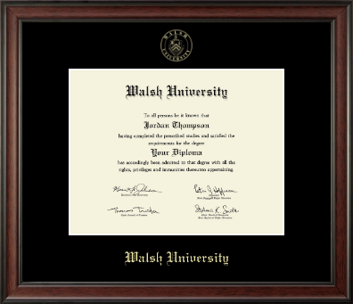 Walsh University diploma frame - Gold Embossed Diploma Frame in Studio