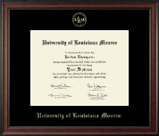 University of Louisiana Monroe diploma frame - Gold Embossed Diploma Frame in Studio