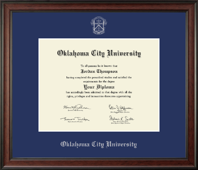 Oklahoma City University diploma frame - Silver Embossed Diploma Frame in Studio