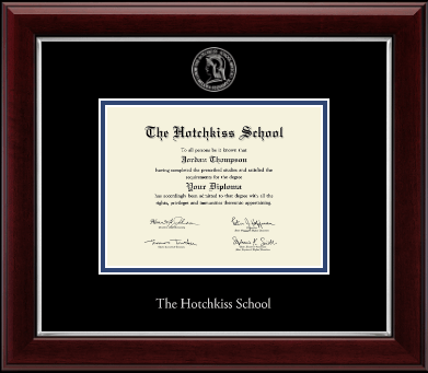 The Hotchkiss School diploma frame - Silver Embossed Diploma Frame in Gallery Silver