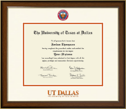 The University of Texas at Dallas Dimensions Diploma Frame in Westwood