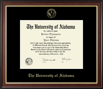 The University of Alabama Tuscaloosa diploma frame - Gold Embossed Diploma Frame in Studio Gold