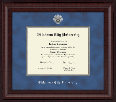 Oklahoma City University diploma frame - Presidential Silver Engraved Diploma Frame in Premier
