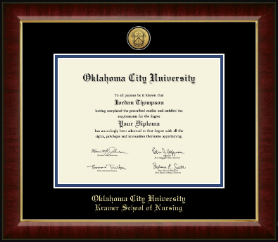 Oklahoma City University diploma frame - Gold Engraved Medallion Diploma Frame in Murano