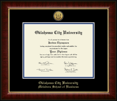 Oklahoma City University diploma frame - Gold Engraved Medallion Diploma Frame in Murano