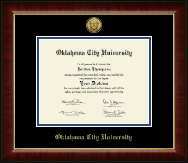 Oklahoma City University Gold Engraved Medallion Diploma Frame in Murano