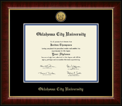 Oklahoma City University diploma frame - Gold Engraved Medallion Diploma Frame in Murano