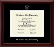 Oklahoma City University Silver Embossed Diploma Frame in Gallery Silver