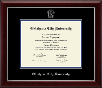 Oklahoma City University diploma frame - Silver Embossed Diploma Frame in Gallery Silver