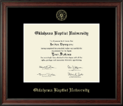 Oklahoma Baptist University Gold Embossed Diploma Frame in Studio
