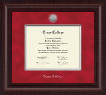 Grace College Presidential Silver Engraved Diploma Frame in Premier