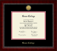Grace College Gold Engraved Medallion Diploma Frame in Sutton