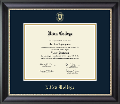 Utica College diploma frame - Gold Embossed Diploma Frame in Noir