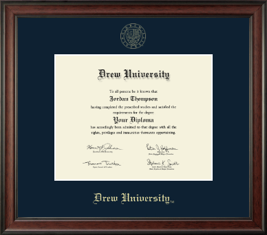 Drew University diploma frame - Gold Embossed Diploma Frame in Studio
